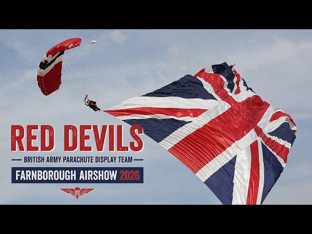 The Red Devils Parachute Display Team at Farnborough Airshow 2026