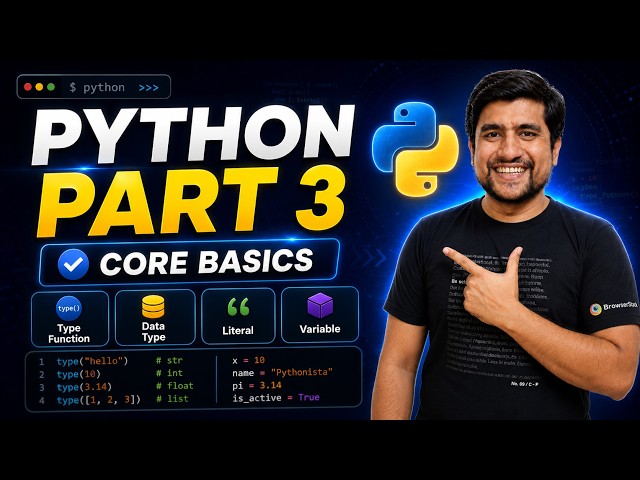 Python for Testers | Variables, Data Types & type() Explained | Part 3