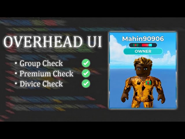 How to Make an Overhead GUI in Roblox Studio | Custom Name, Rank & Player UI Tutorial