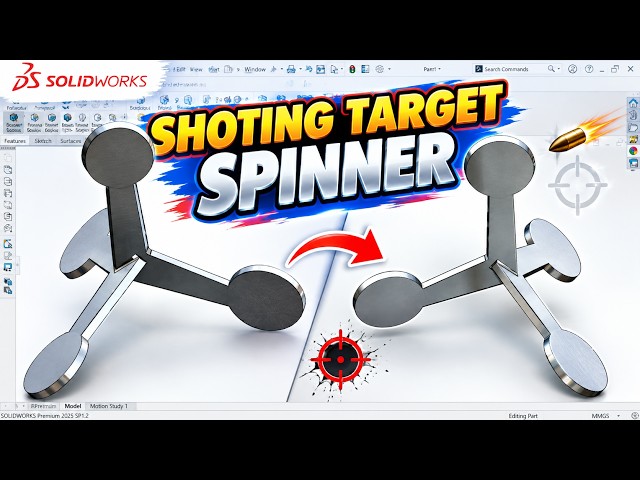 How To Make Shooting Target Spinner In SOLIDWORKS | step by step