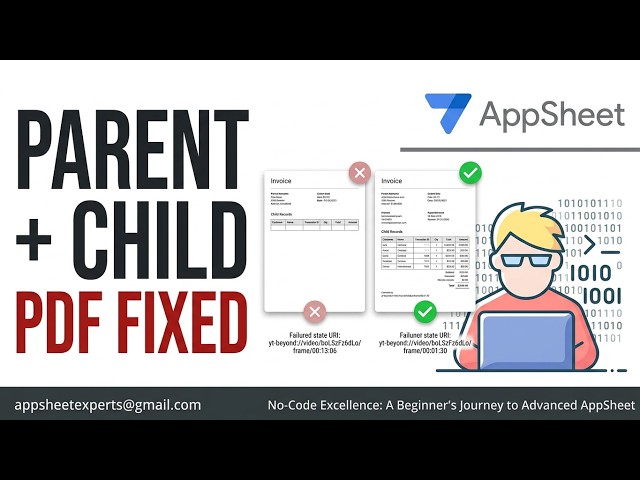 Generate Pdf with parent and child record in AppSheet | Mobile apps #google #appsheet #googlesheets
