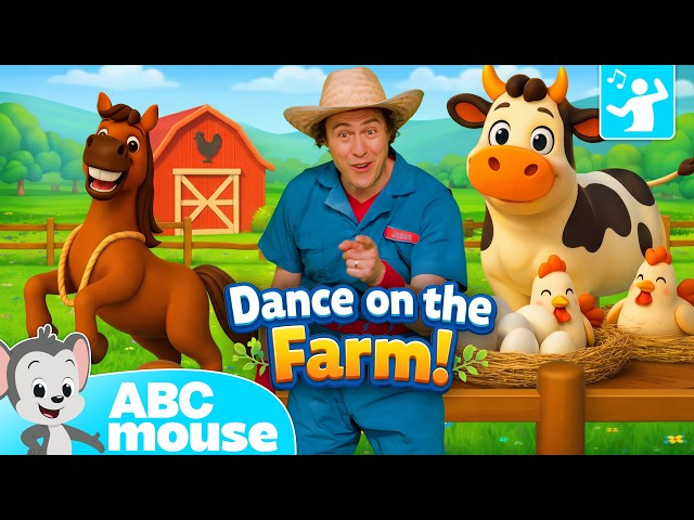 Farm Animal Song 🐮🐴🐣 | Work Down on the Farm! | Move with Jason | Exercise & Brain Breaks | ABCmouse