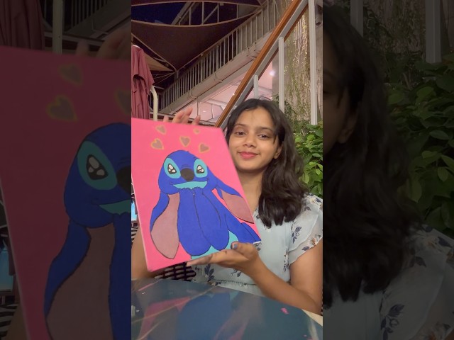 I tried CANVAS PAINTING!! #canvas #painting #hobby #cute #aesthetic #ytshorts #telugu #teluguvlogs