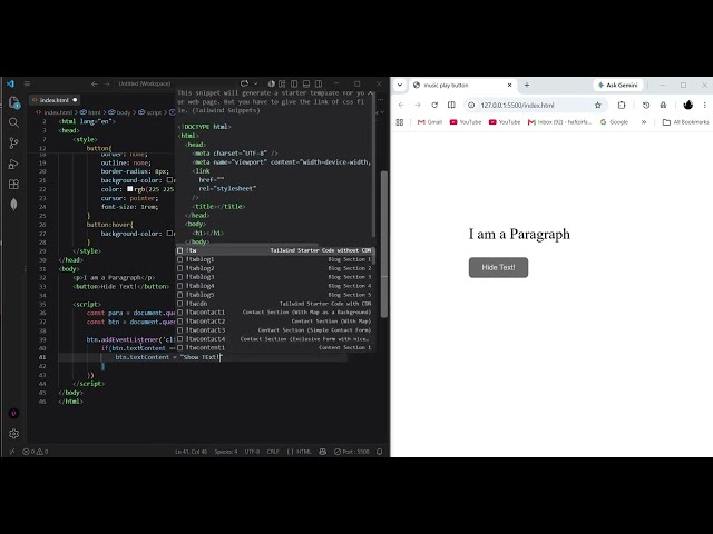 How to Change Button Text & Toggle Visibility on Click in JavaScript