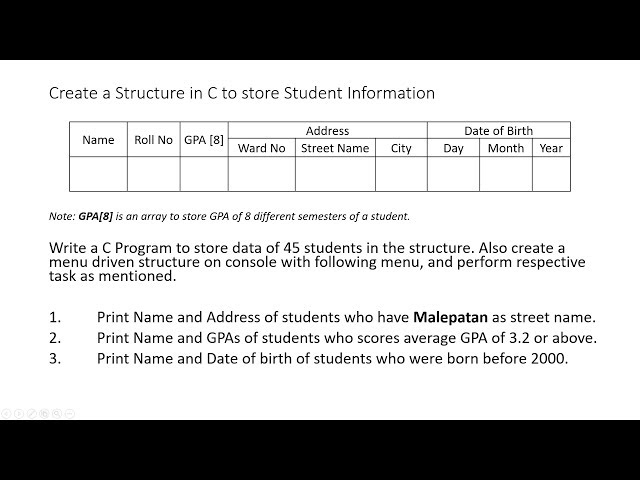 Understanding Structures in C Programming using a Example Program