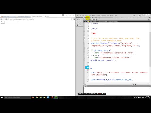 PHP tutorial - Select data from a MySQL database using an HTML form