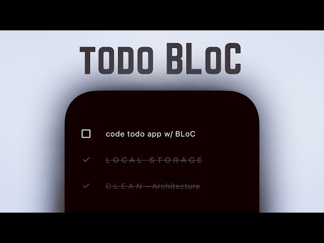 📱 Todo App (Clean Architecture) • Flutter x BLoC Tutorial