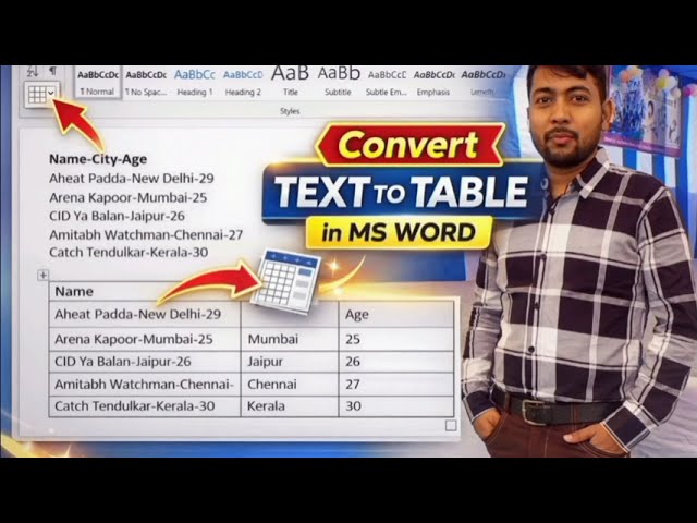MS Word me Text to Table Kaise Banaye | Convert Text into Table Easily