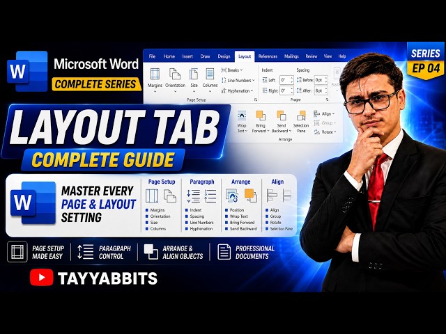 Microsoft Word Layout Tab 🔥 Complete Guide | Margins, Orientation, Columns, Spacing | EP 04