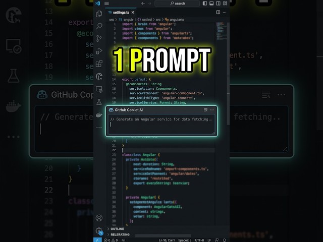 Angular Login Page with ONE AI Prompt 🤯 | GitHub Copilot #shorts #ai