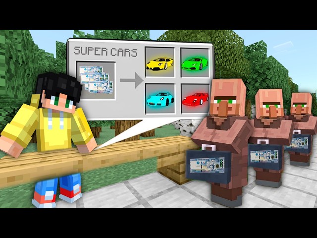 Selling SUPER CARS to Villagers In Minecraft 🚗