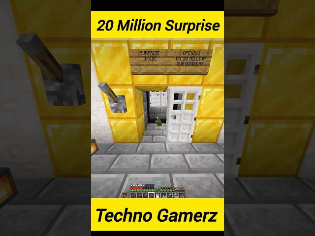 techno gamerz 20 million surprise reveal 😱💯#minecraft #technogamerz #ujjwal #worldrecord #funny