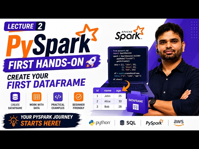 PySpark for Data Engineers|Lecture 3: DataFrame Column Selection, Filtering & New Columns in PySpark