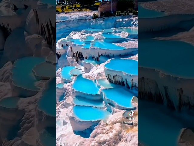 Pamukkale and the Ancient Greek city of Hierapolis in Turkey #shorts