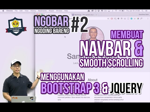 NGOBAR #2 : Creating NAVBAR & SMOOTH SCROLLING with BOOTSTRAP 3 & JQUERY