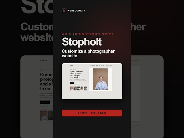 Customize a Next.js Photography Website Template in 4 Steps | Stopholt #Shorts
