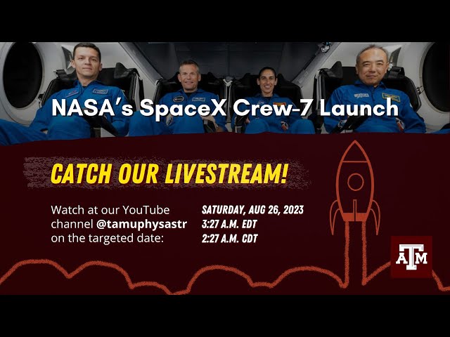 NASA's SpaceX Launch of Crew-7 Livestream