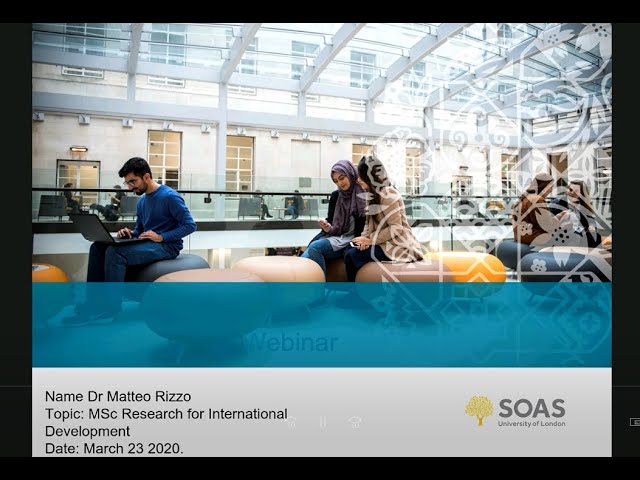 Webinar: MSc Research for International Development | SOAS University of London
