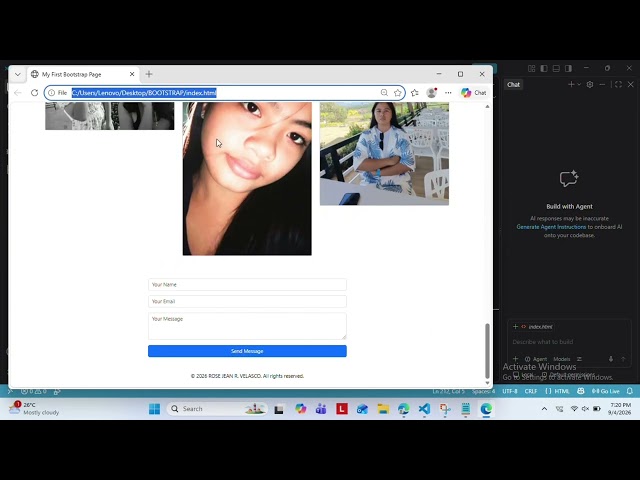 Developing a responsive website using HTML, CSS, JavaScript, and Bootstrap.