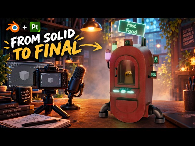 How I Set Up This Render in Blender (Fast Food Machine)