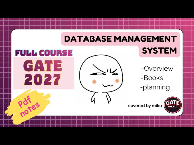 Starting DBMS full course for Gate!!