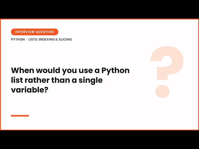 When Should You Use a Python List Instead of a Variable? Python Interview Question #pythoninterview