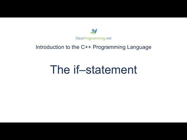 The if-statement in C++