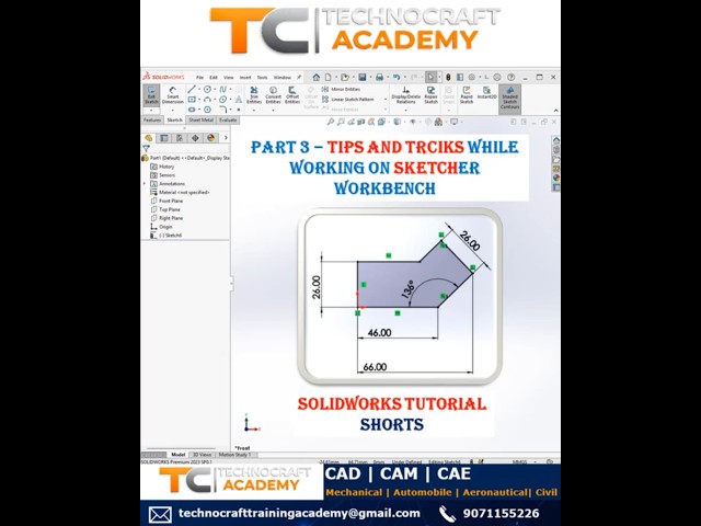 Part - 3 Tips and Tricks while working on Sketcher Workbench #solidworks