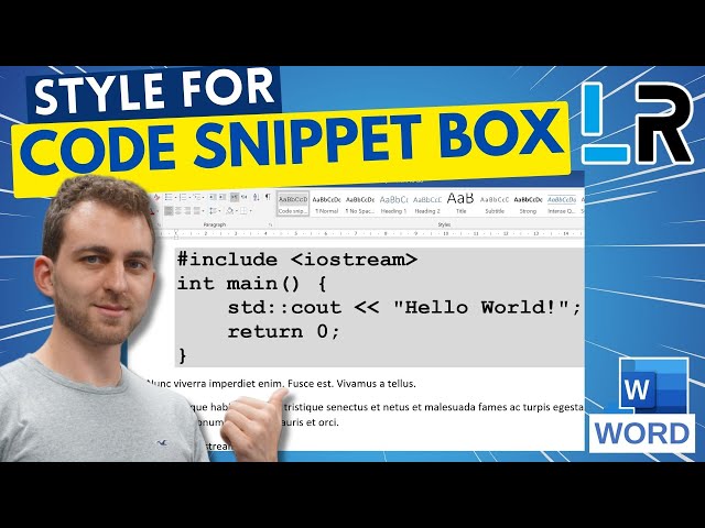 MS Word Create style for code snippet box ✅ 2 MINUTES