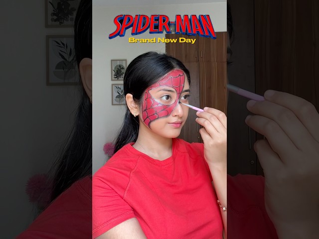 Spiderman makeup tutorial 🕷️🕸️ #shorts #makeuptutorial ￼