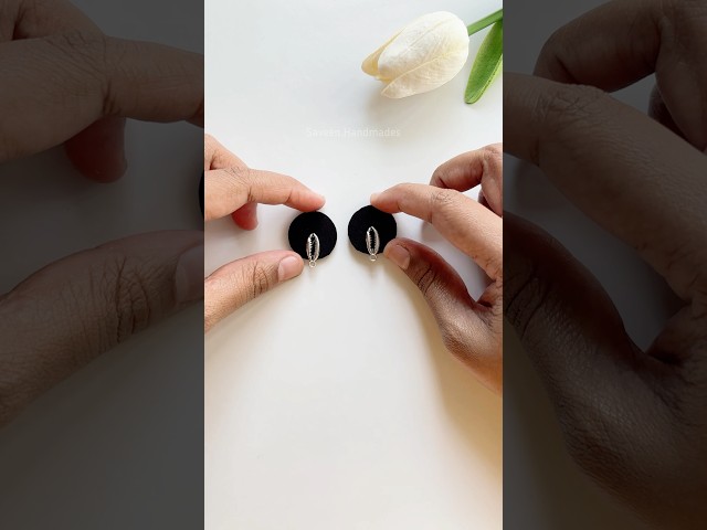 Beautiful Fabric Studs making at home #shorts #jewellerycraft #handmadejewellery #fabricjewellery