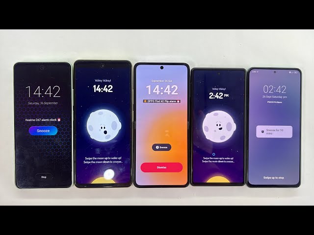Google Pixel 6 + Realme C67 + POCO F4 + Blackview 8 + OPPO Find N2 Flip Alarm Clock & Timer 