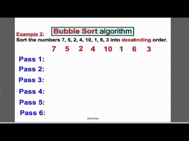 Bubble Sort Algorithm (Tutorial 2) D1 EDEXCEL A-Level