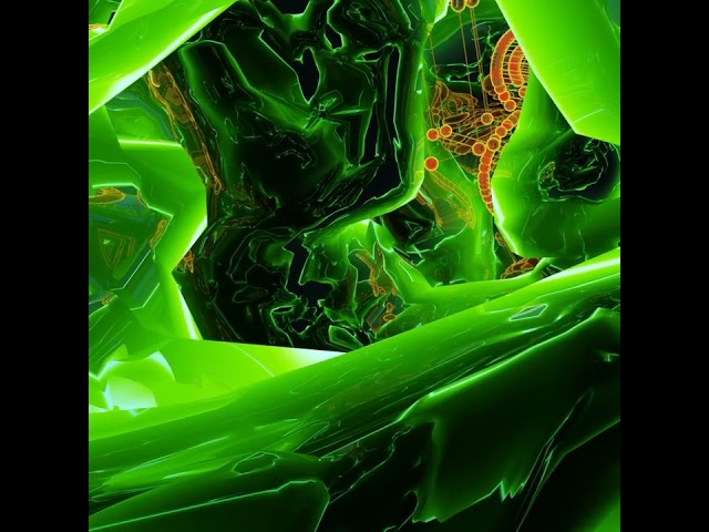 Mysterious green form with Blender and geometry nodes