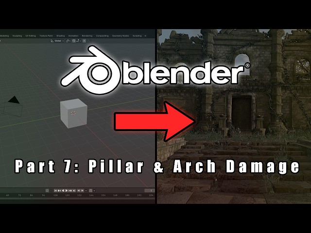Dark Souls 3 Temple Environment Blender Tutorial: Part 7 - Pillar & Arch Damage