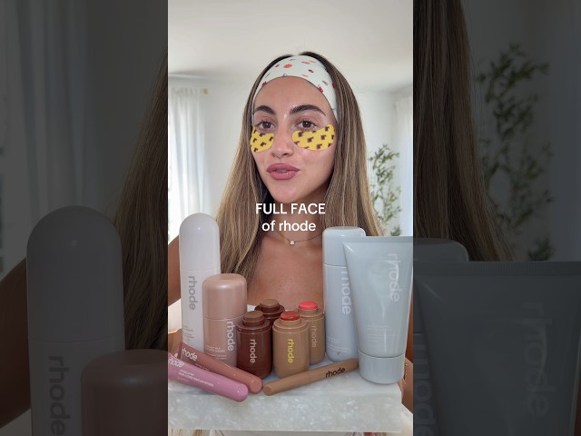 FULL FACE OF RHODE🤍🌟 #makeup #shorts #grwm #rhodeskin #makeuptutorial #haileybieber