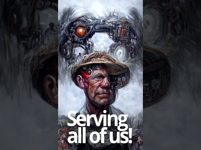 Cyborgs farmers, serving all of us! (AI generated)