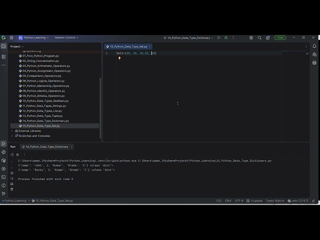 16 Python Data Types Set