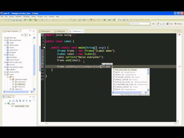 Java swing GUI tutorial #3: JLabel