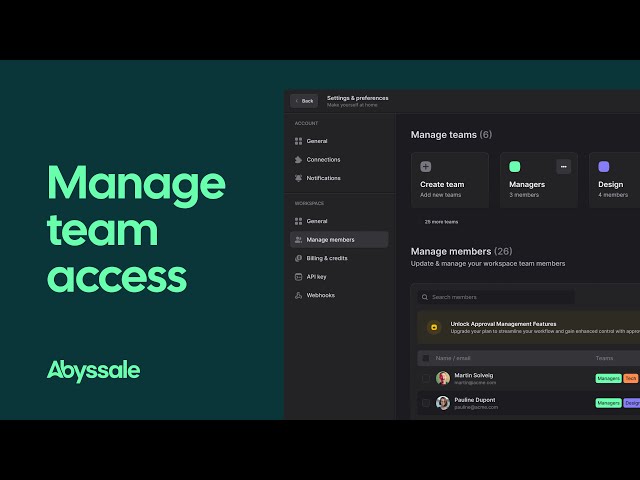 Abyssale Tutorial: Team & Member Management | Organize Creative Collaboration