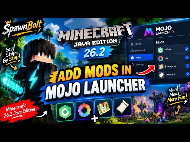  How to Add MODS in MOJO Launcher | Minecraft Java 26.2 on Android 📱 | SpawnBolt