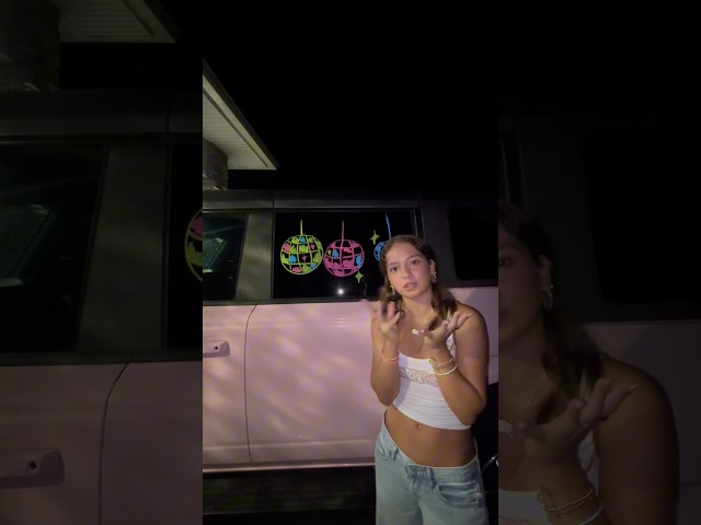 DECORATING MY CAR FOR SENIOR YEAR🎓🖍️ #senior #pinkbronco #diy