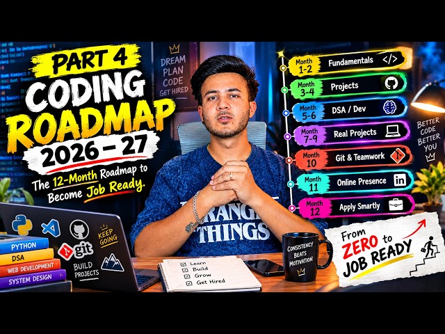 PART 4 THE 12-MONTH ROADMAP TO BECOME JOB READY🔥 | CODING ROADMAP 2026–27✅