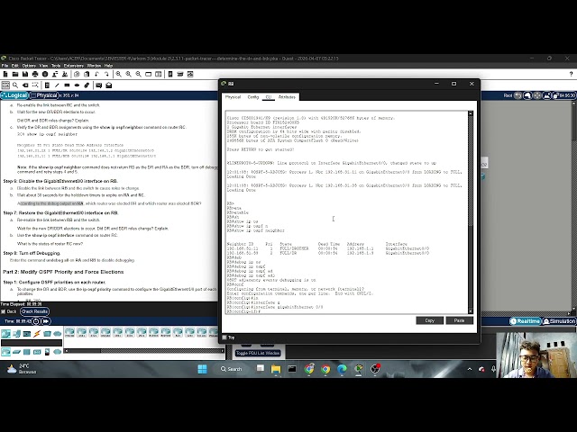 2.3.11 Packet Tracer – Determine the DR and BDR