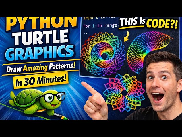 Python Tutorial for Beginners | Turtle Graphics Draw Incredible Patterns in 30 Minutes