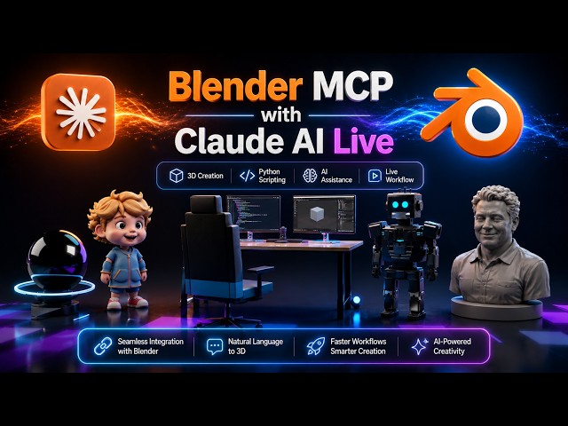 🔴 LIVE Claude AI + Blender MCP LIVE – Automate 3D Design with AI