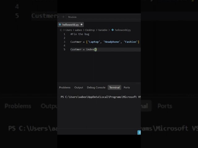 Can You Fix This Python Bug? Customer List! | Python Shorts #pythonforbeginners