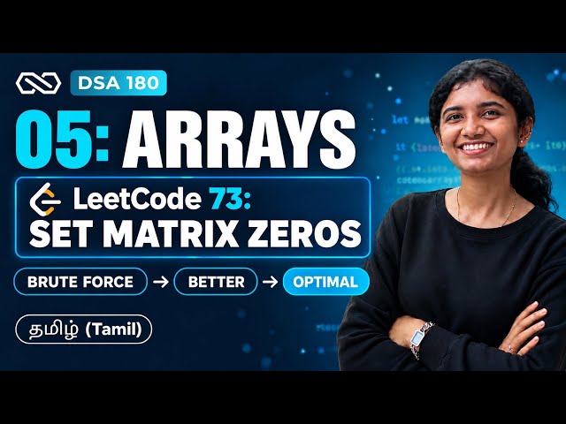 DSA in Tamil #5 - LeetCode 73: Set Matrix Zeroes | Brute Force to Optimal | Arrays in Java | DSA 