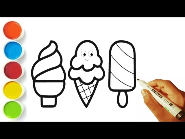 Icecream🍦🍨Drawing | Simple Drawing and Colouring | easy drawing step by step #icecreamdrawing