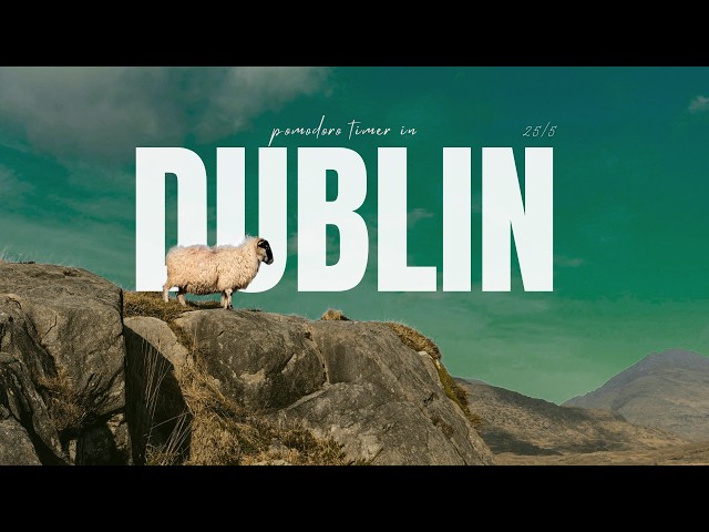 study with me in Dublin | 2 hour pomodoro timer (25/5) • lofi jazz & rain sounds